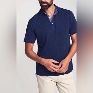 Faherty Short Sleeve Indigo Polo